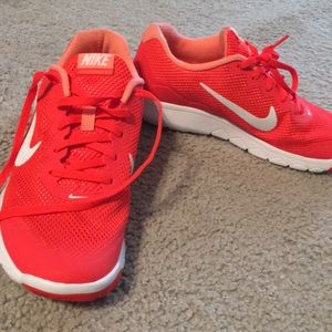 Neon orange NIKE workout shoes size 8